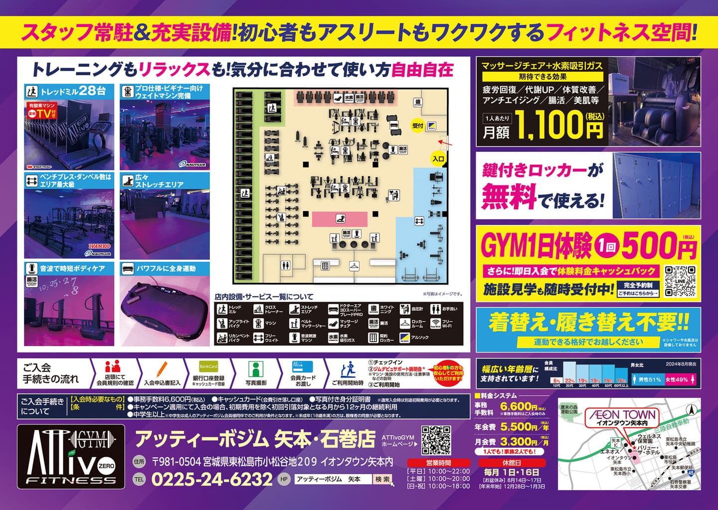 AttivoGym矢本石巻店フライヤーB