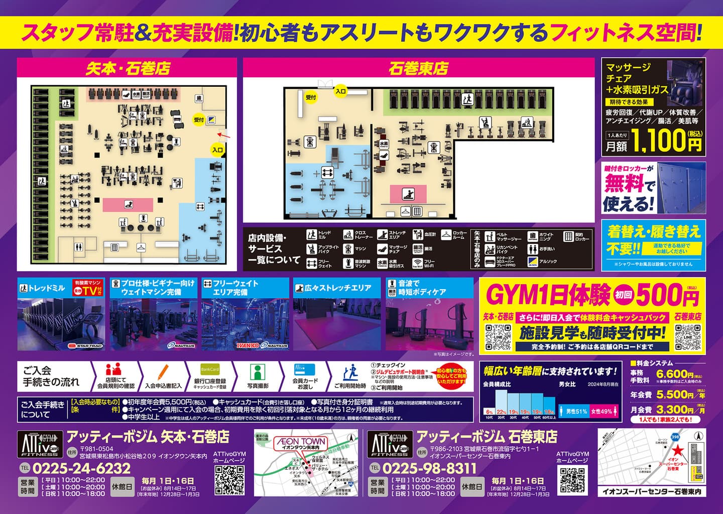 AttivoGym矢本石巻店フライヤーB