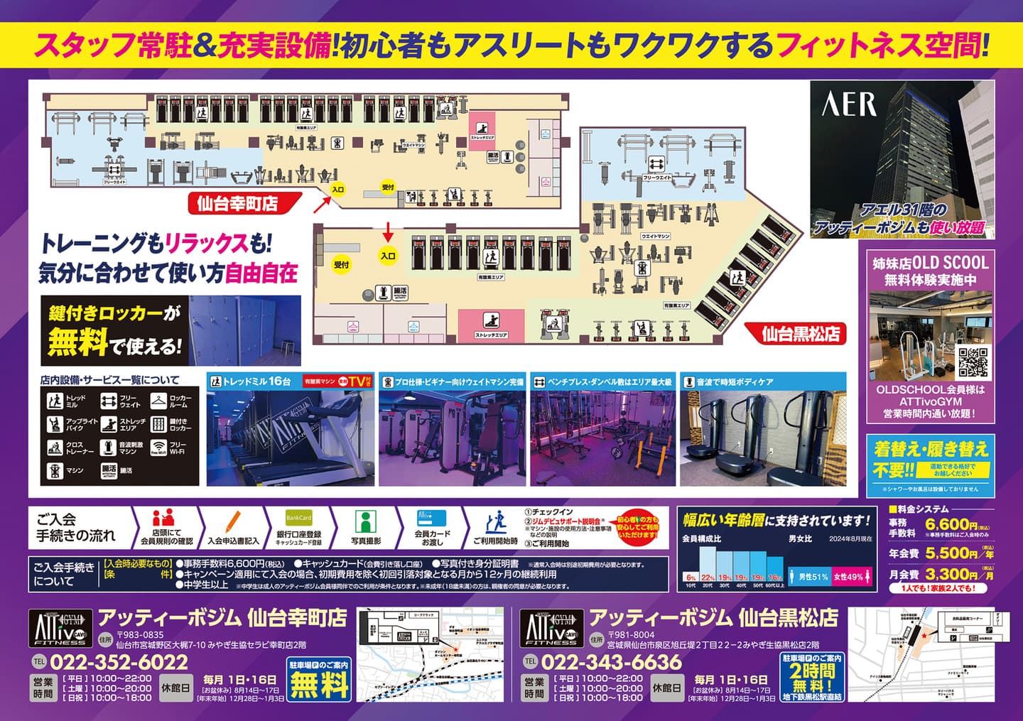 AttivoGym幸町店・黒松店
