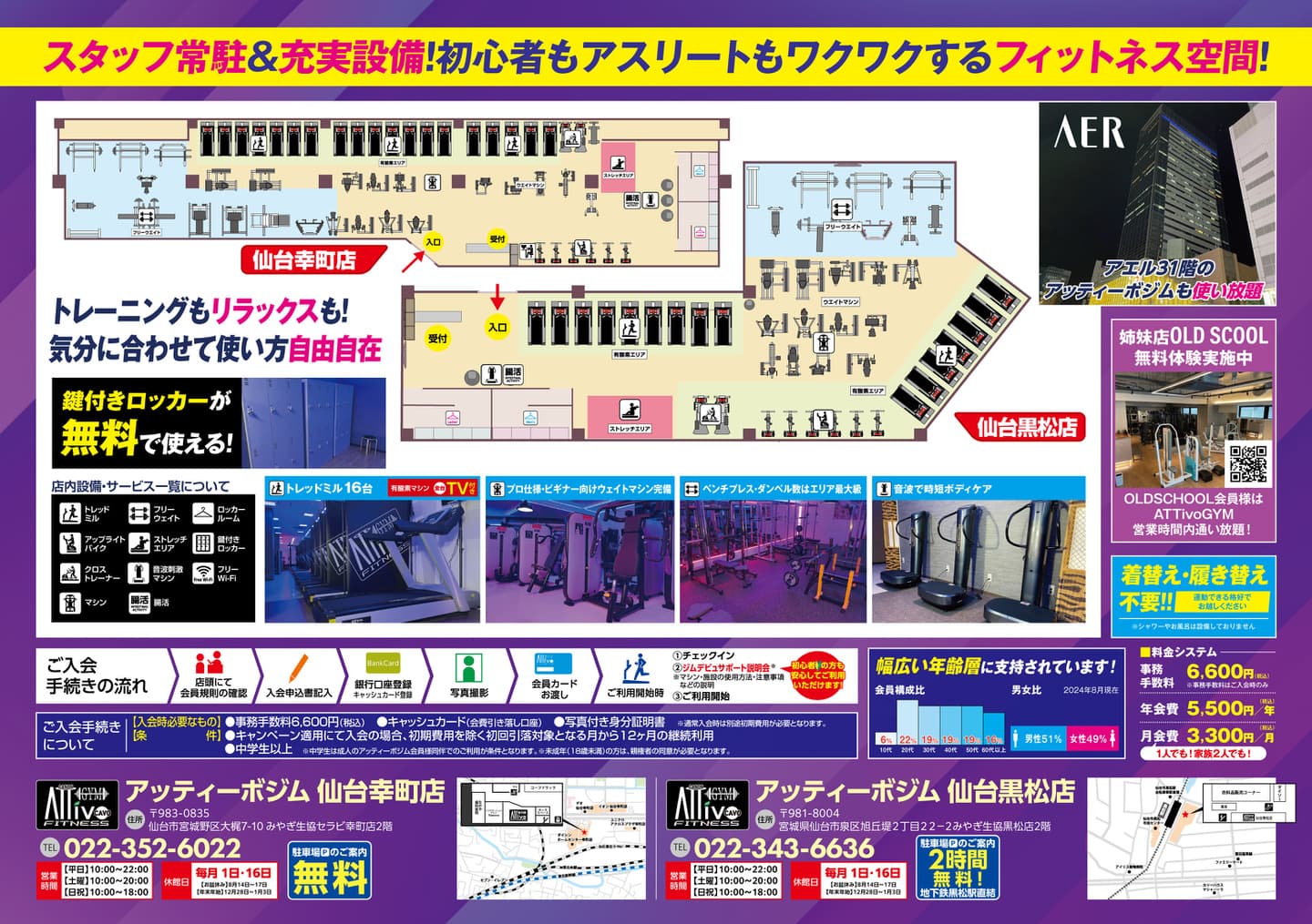 AttivoGym幸町店・黒松店