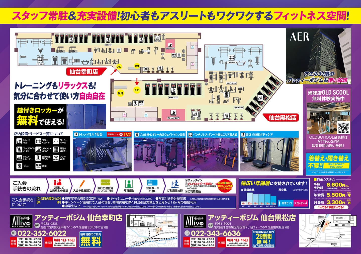 AttivoGym幸町店・黒松店