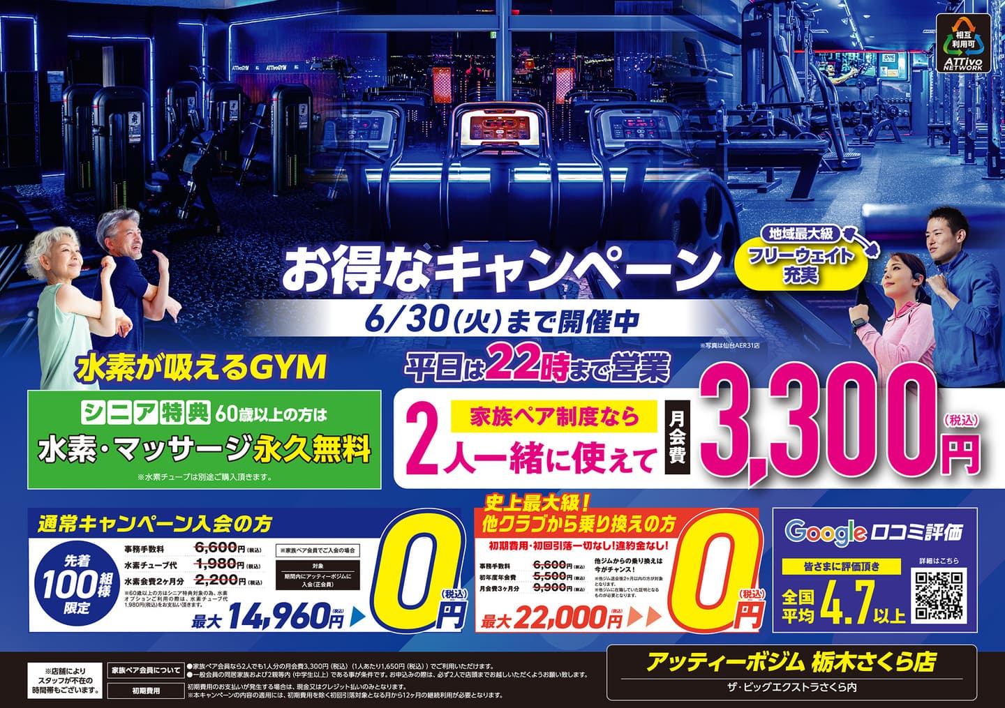 AttivoGym栃木さくら店フライヤーA