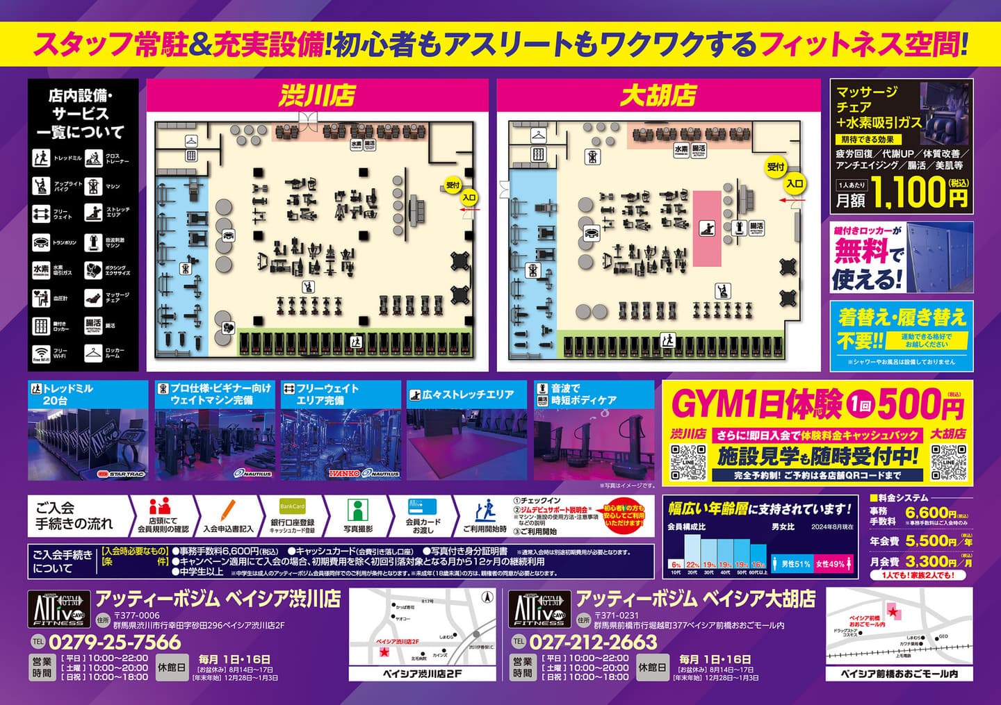 AttivoGymベイシア渋川店フライヤーB