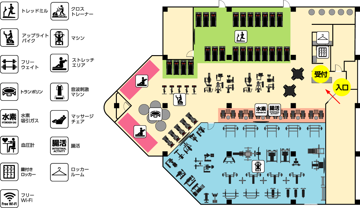 アッティーボジム福島店フロア図